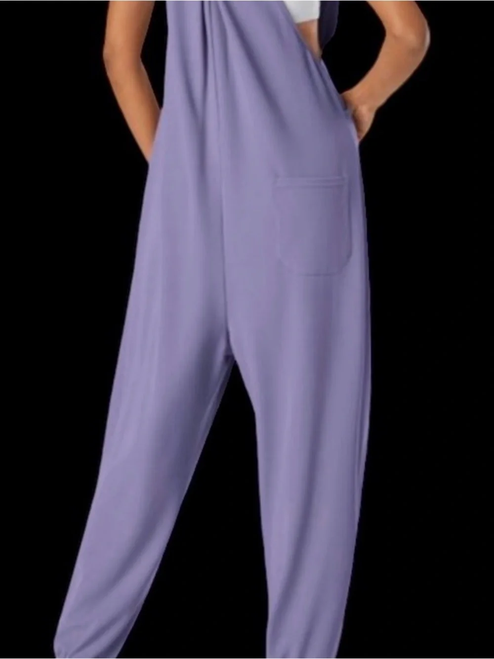 HALARA Pockets Waffle Casual Jogger Overalls Mellow Purple Size Small - Picture 2 of 16